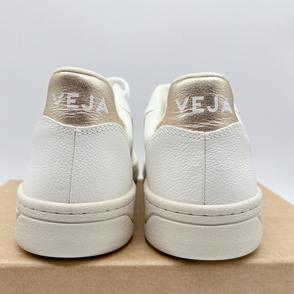 Veja V-10 Womens Fashion Sneakers Chromefree White Platine Leather Lace Up US 10 - Picture 7 of 14